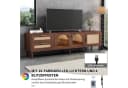 Yorbay TV-Schrank Rattan Design Braun mit LED-Beleuchtung Bild 3