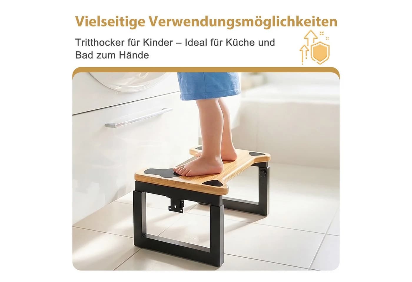 Yorbay Badhocker aus Massivholz 3-fach verstellbar klappbar bis 226 kg - Bild 4