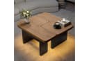 Yorbay Couchtisch 2er Set mit LED-Beleuchtung, Beistelltisch, 2 Schubladen, abgerundete Ecken, für Wohnzimmer, Schlafzimmer Bild 1