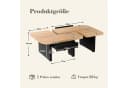 Yorbay Couchtisch 2er Set mit LED-Beleuchtung, Beistelltisch, 2 Schubladen, abgerundete Ecken, für Wohnzimmer, Schlafzimmer Bild 3