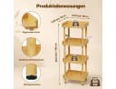 Yorbay Bambusregal 4 Ebenen Werkzeuglos Beige Bild 1