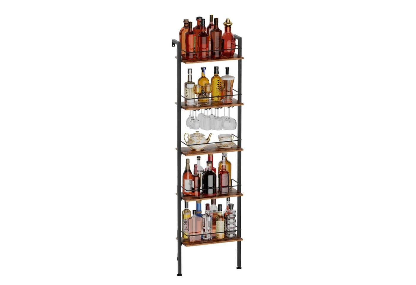Yorbay Weinregal 5-Tier mit LED-Lichtern & Absturzsicherung - Bild 2