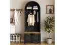 Yorbay Garderobe mit Schuhschrank & Hakenleiste Modern Weiß Holzoptik Bild 1