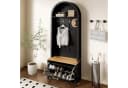 Yorbay Garderobe mit Schuhschrank & Hakenleiste Modern Weiß Holzoptik Bild 5