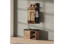 Yorbay Garderoben-Set mit Schuhbank Schwarz/Natur Bild 5