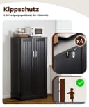 Yorbay Mehrzweckschrank mit LED-Sensorlicht & höhenverstellbaren Regalen Schwarz Bild 5