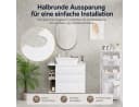 Yorbay Waschtischunterschrank Wandhängend Weiß 80 cm mit Soft Close Schubladen Bild 4