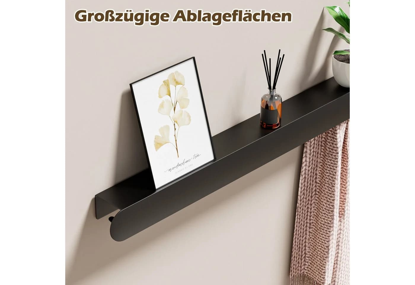 Yorbay Wandgarderobe Metall mit Ablage & 6 Haken - Bild 5