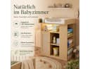 Yorbay Wickelkommode mit LED Licht und Stauraum Naturfarbe Bild 1
