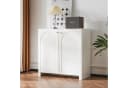 Yorbay Sideboard mit Bogenmuster Creme-Weiß Bild 1
