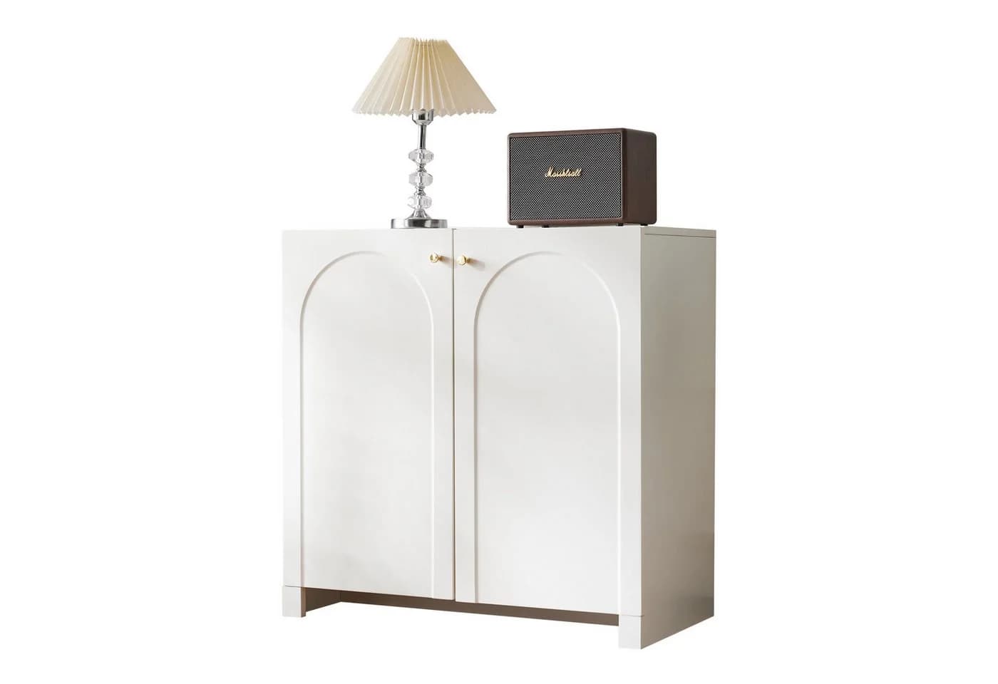 Yorbay Sideboard mit Bogenmuster Creme-Weiß - Bild 2