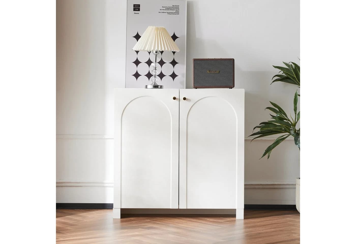 Yorbay Sideboard mit Bogenmuster Creme-Weiß - Bild 3