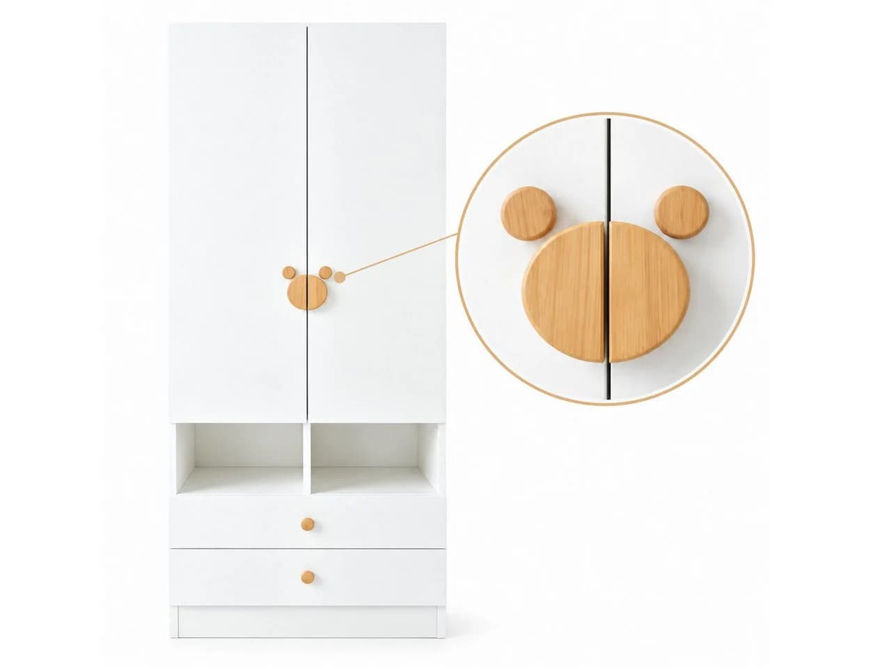 Yorbay Kinderkleiderschrank Weiß mit Schubladen und Kleiderstange - Bild 3