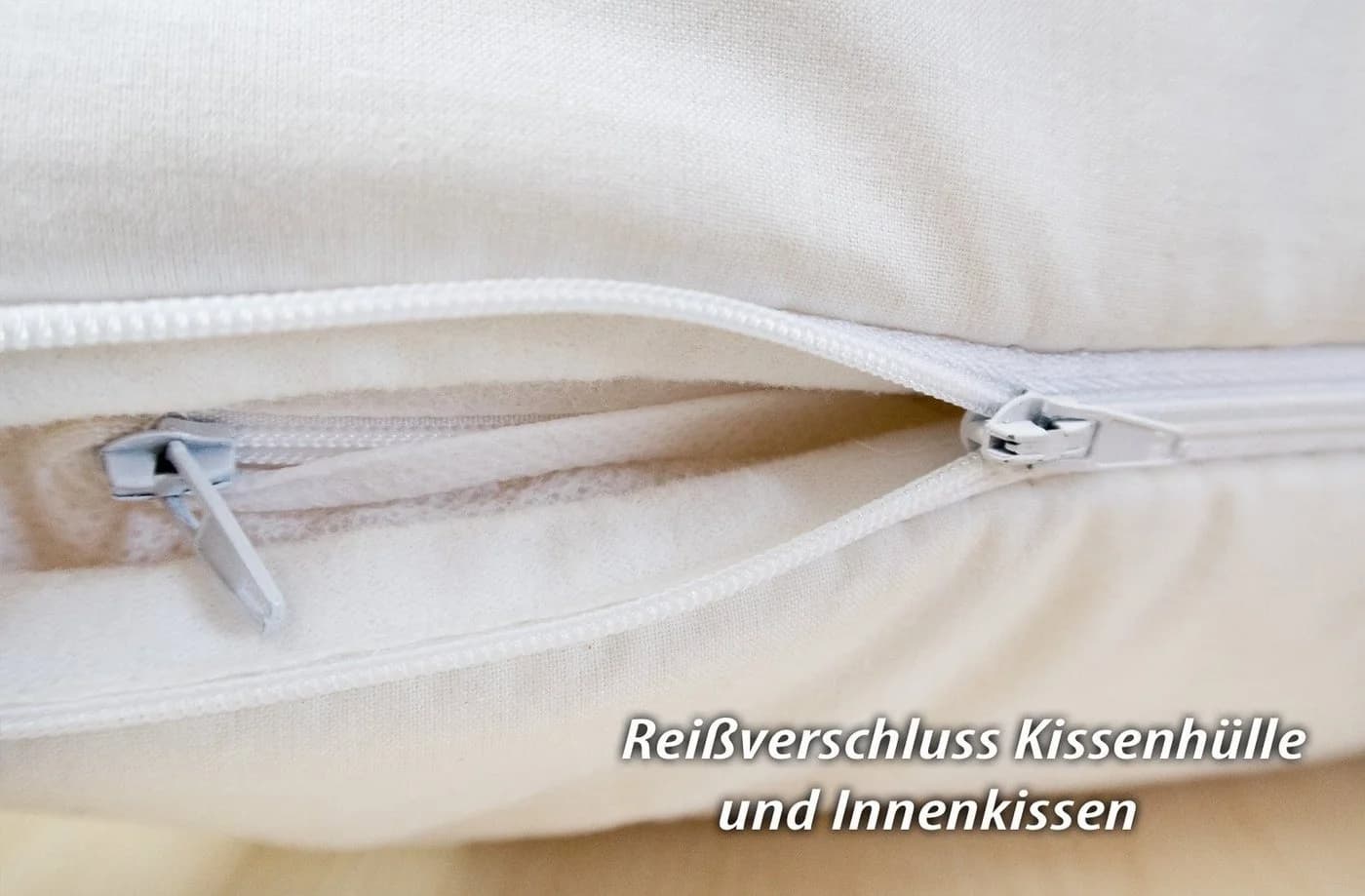 franknatur Kopfkissen Nadia-2 Schurwolle Baumwolle höhenverstellbar