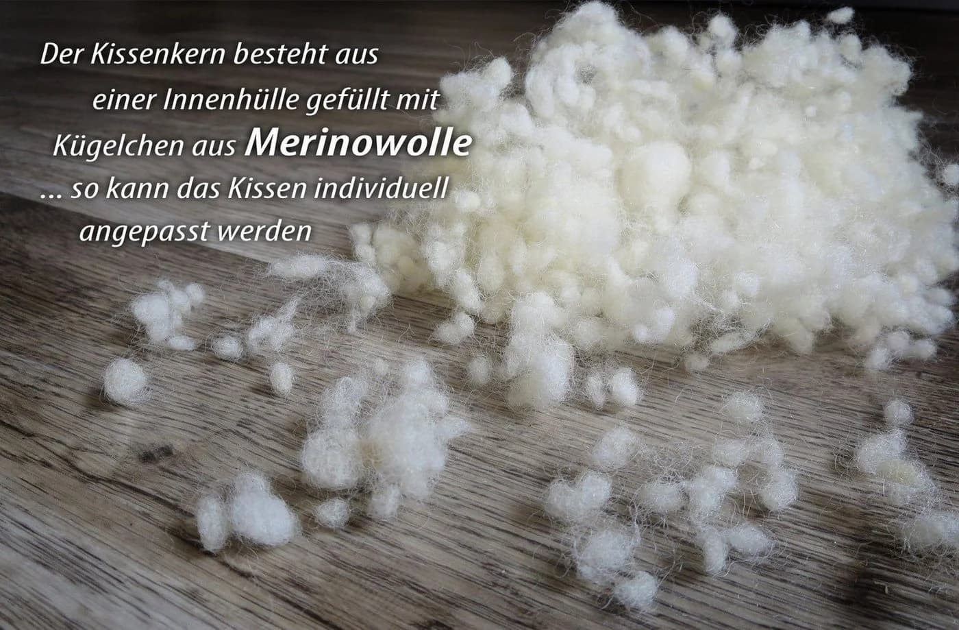 franknatur Kopfkissen Nadia-2 Schurwolle Baumwolle höhenverstellbar - Bild 3