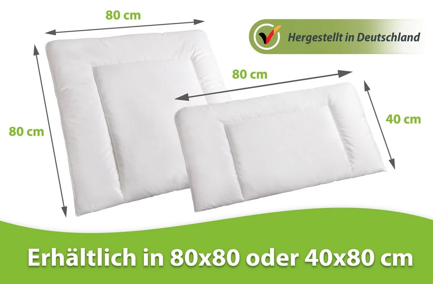 franknatur Bauchschläferkissen Bea - 100% Baumwolle, Weiches Flachkissen