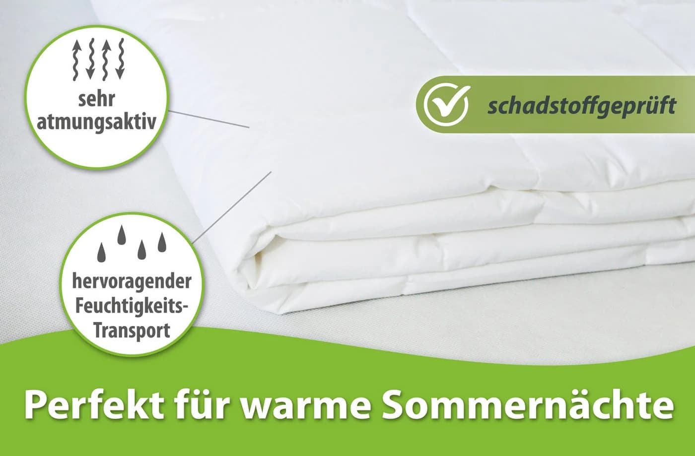 franknatur Kinderbettdecke Sommer Lyocell 100% Baumwolle Weiß - Bild 3
