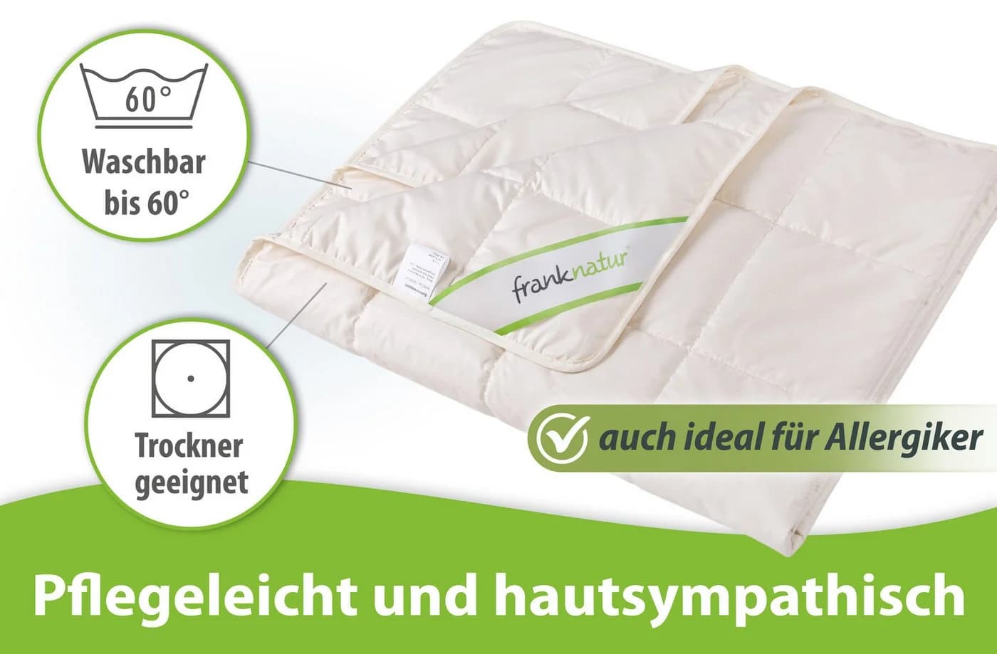 franknatur Sommerdecke Lyocell Bio Füllung 100% Lyocell/Tencel® Bezug 100% Baumwolle kbA - Bild 3