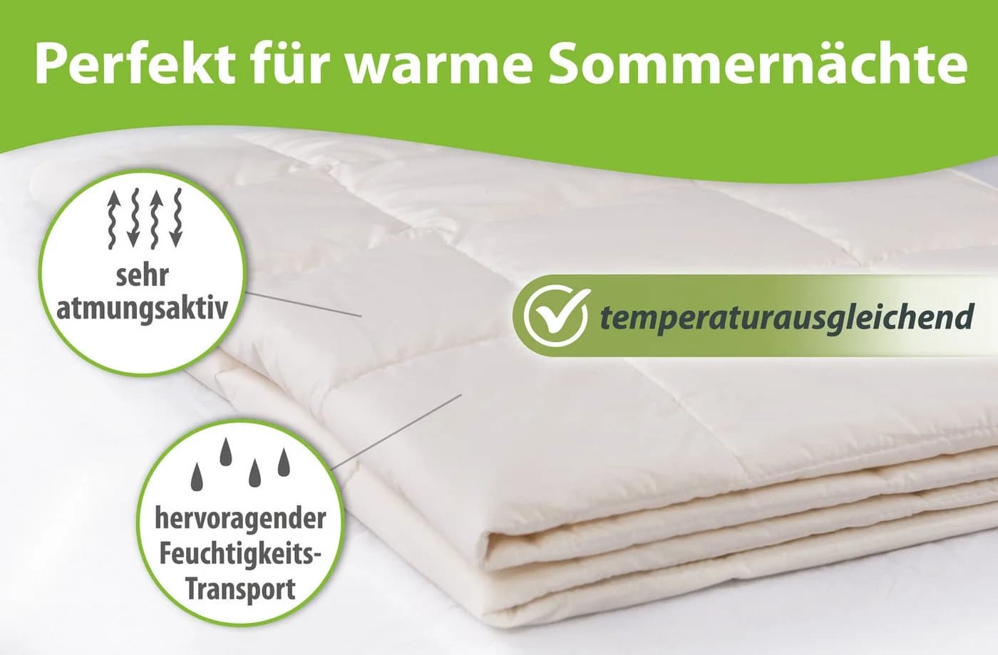 franknatur Sommerdecke Lyocell Bio Füllung 100% Lyocell/Tencel® Bezug 100% Baumwolle kbA - Bild 4