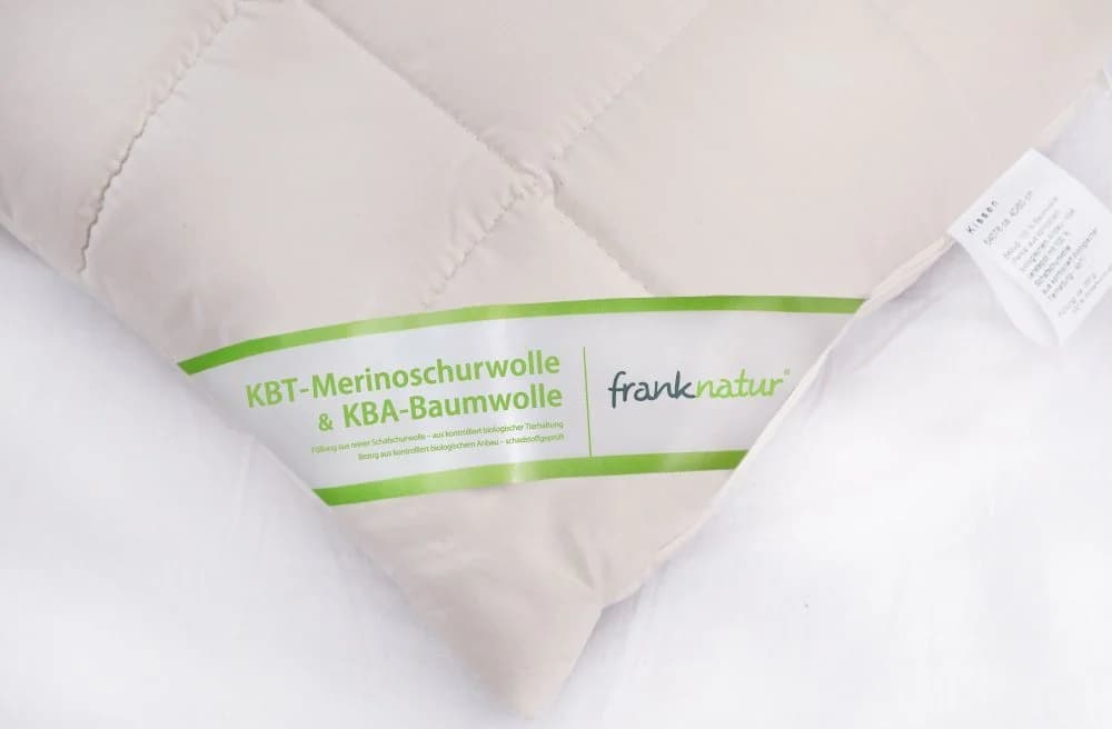 franknatur Kopfkissen Natalia 100% Schurwolle Baumwolle kbA - Bild 5