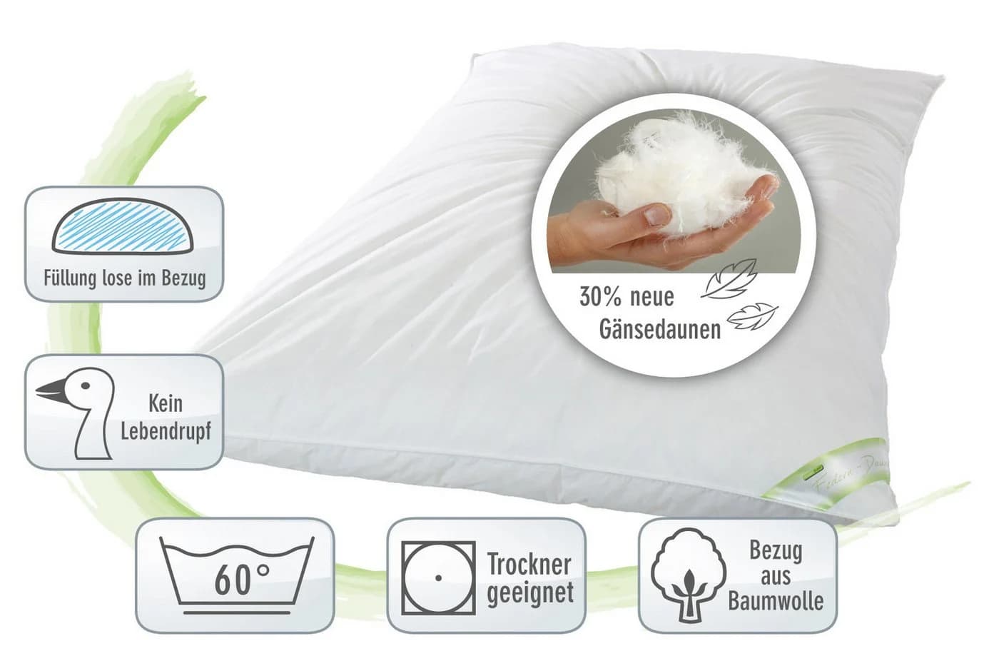 franknatur Federbettdecke Ballonbett 30% Daunen Weiss