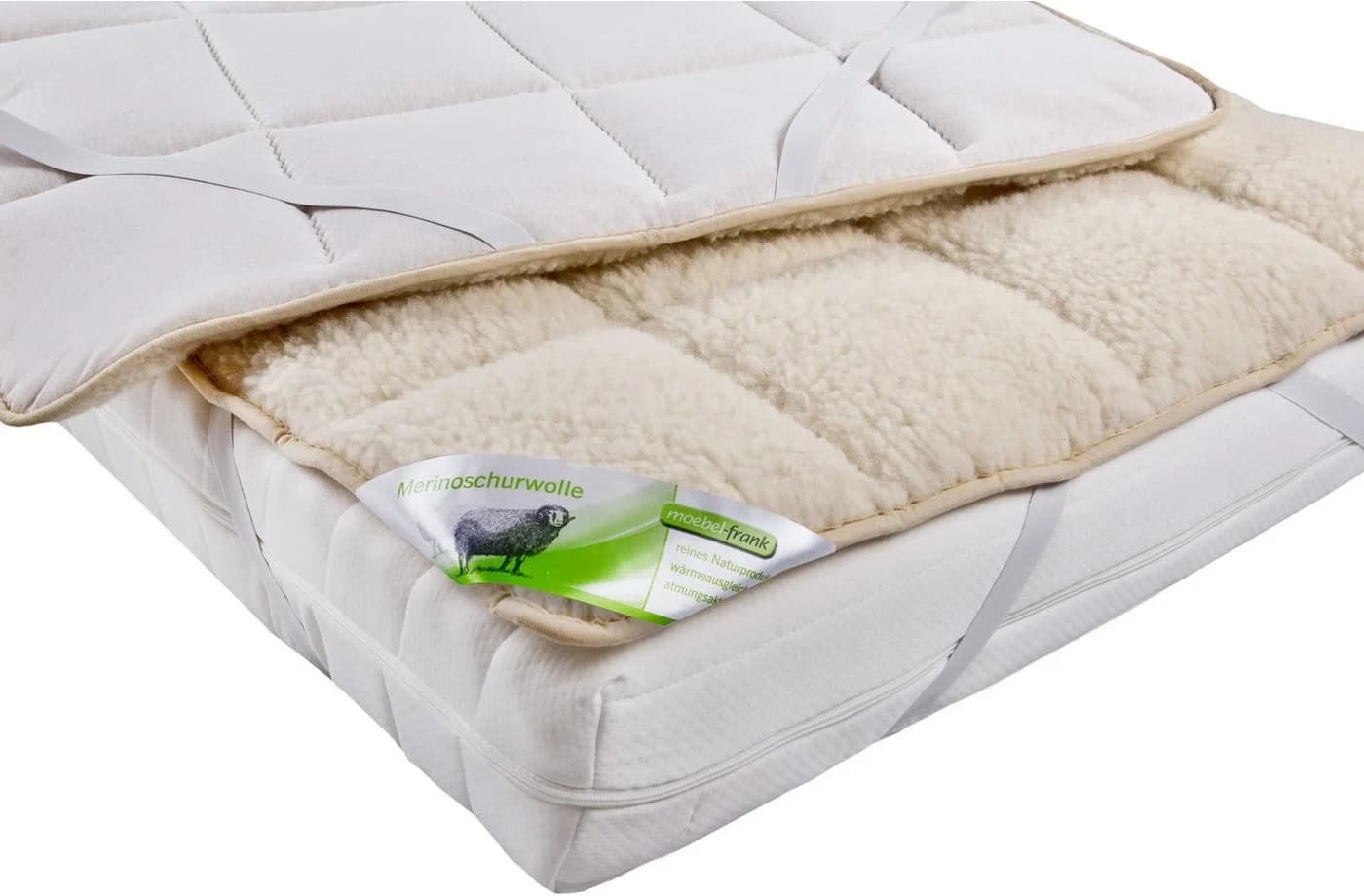 franknatur Topper Auflage Lammflor Schurwolle Ganzjährig Beige - Bild 3