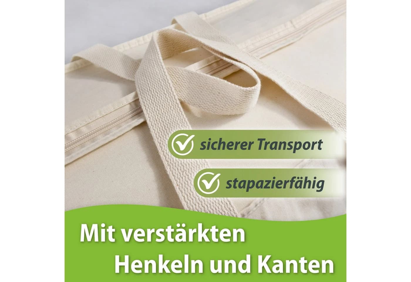 franknatur Aufbewahrungstasche 2-tlg. 100% Baumwolle Natur - Bild 3