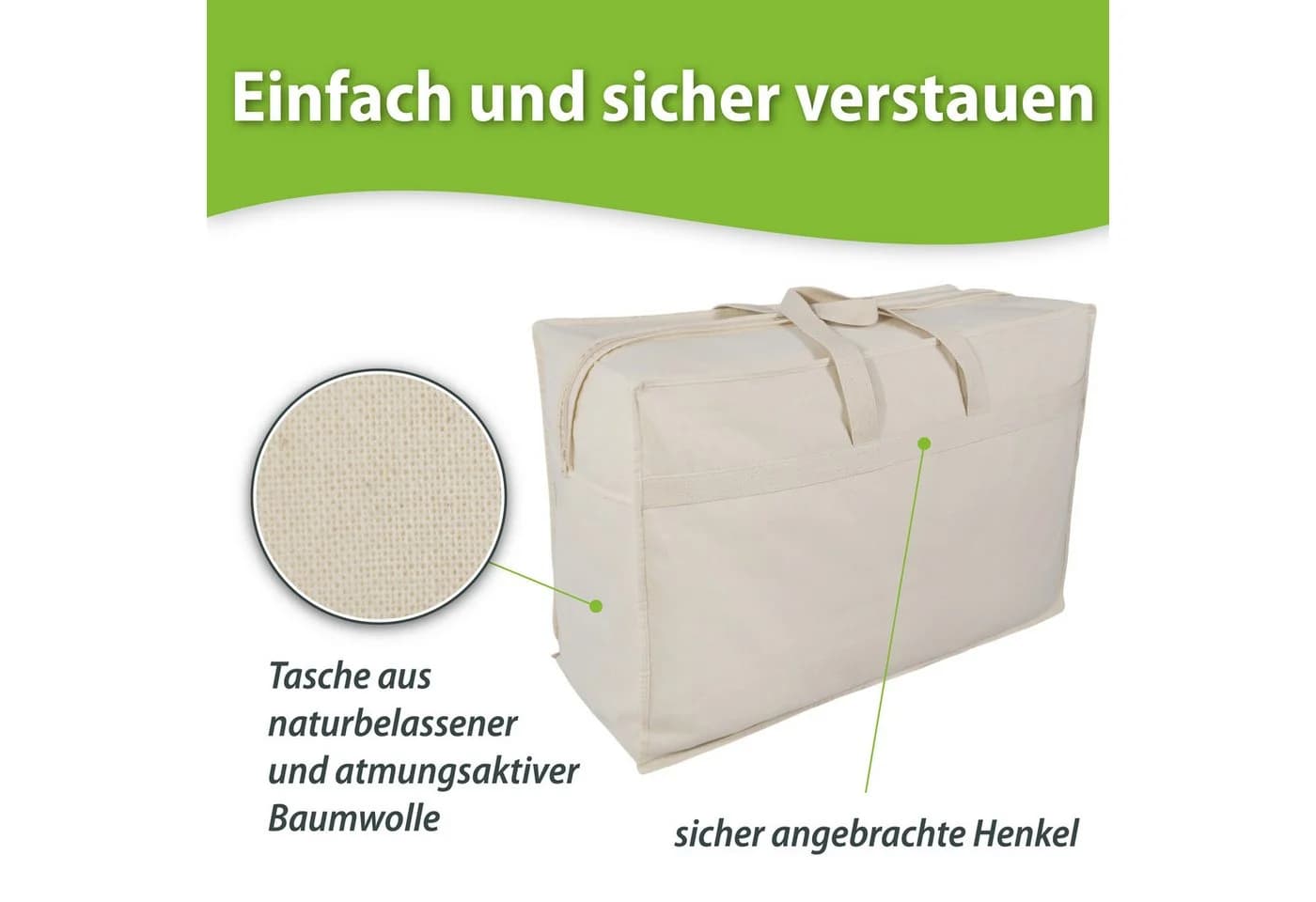 franknatur Aufbewahrungstasche 2-tlg. 100% Baumwolle Natur - Bild 4