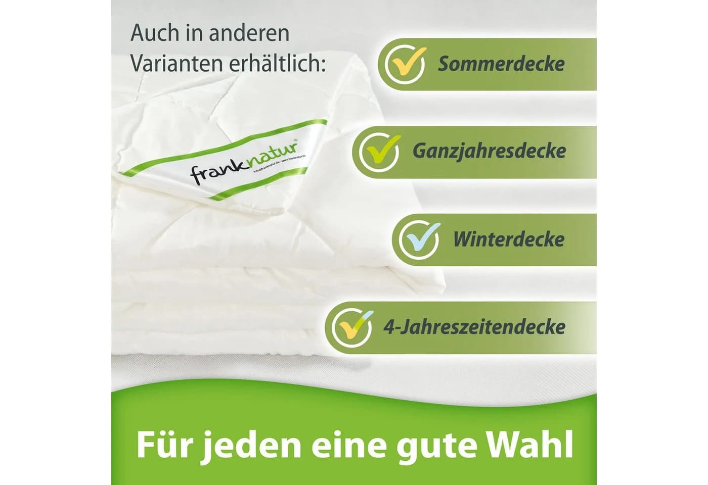 franknatur Lyocell Ganzjahresdecke 100% Naturfaser Weiß - Bild 3