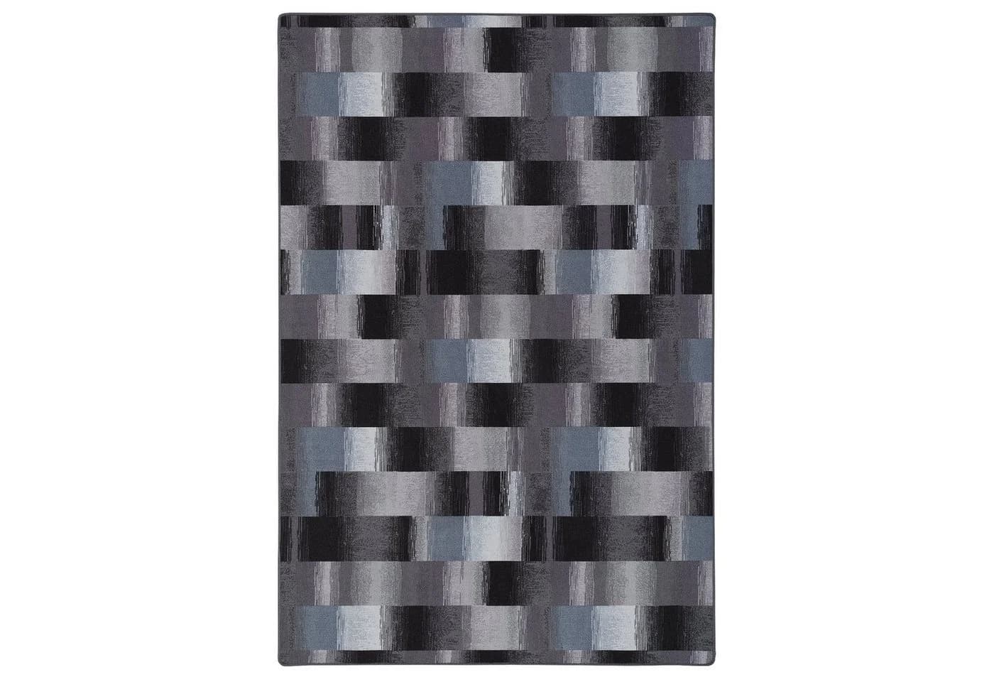 Snapstyle Designteppich Mystic Karo Blau Grau Velour