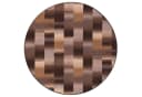 Snapstyle Designteppich Mystic Karo Rund Veloursteppich Braun Bild 1