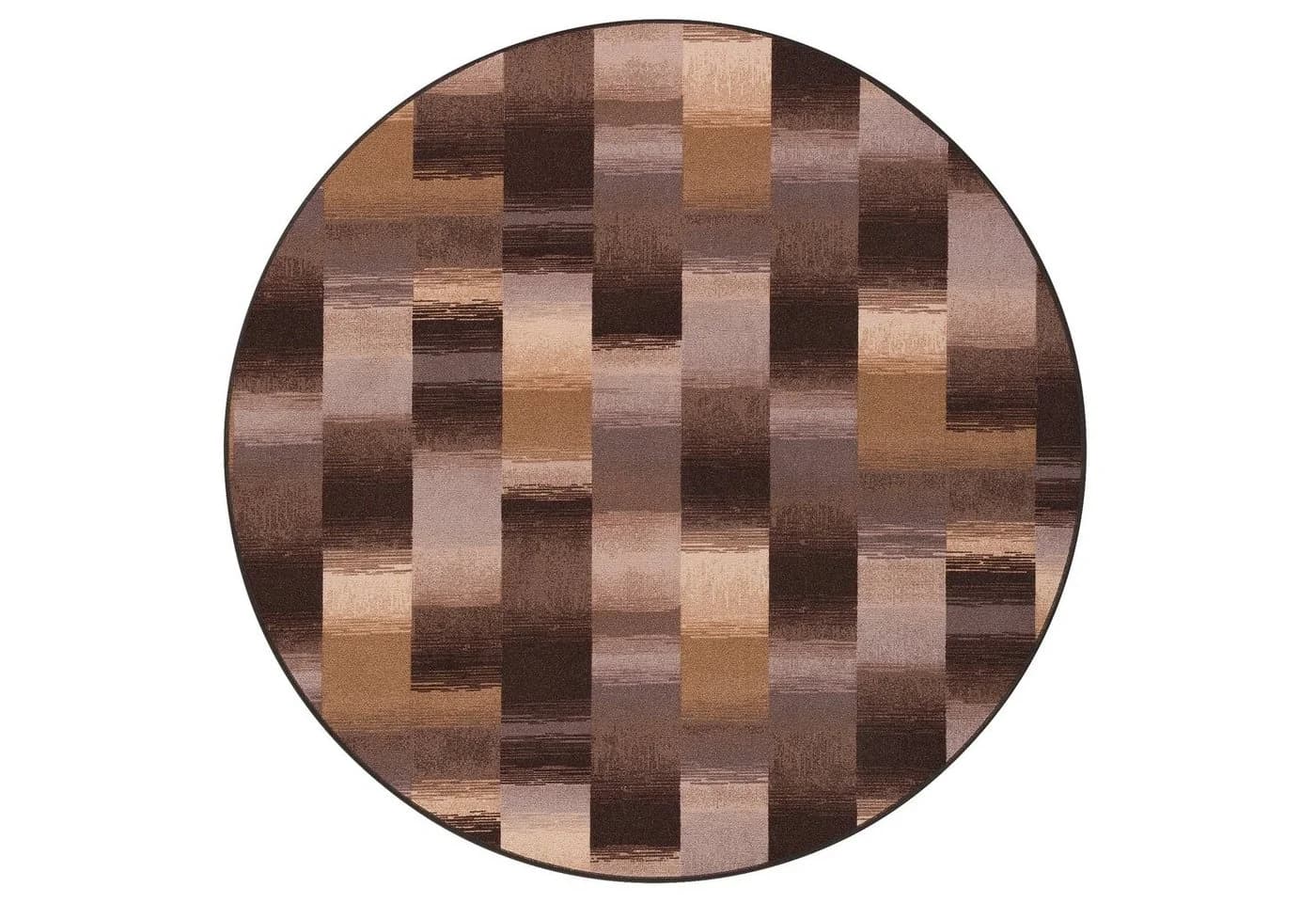 Snapstyle Designteppich Mystic Karo Rund Veloursteppich Braun
