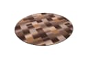 Snapstyle Designteppich Mystic Karo Rund Veloursteppich Braun Bild 4