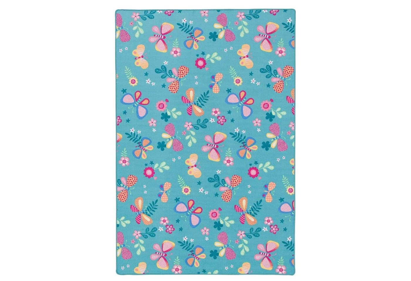 Snapstyle Kinderteppich Schmetterling Türkis Bunt