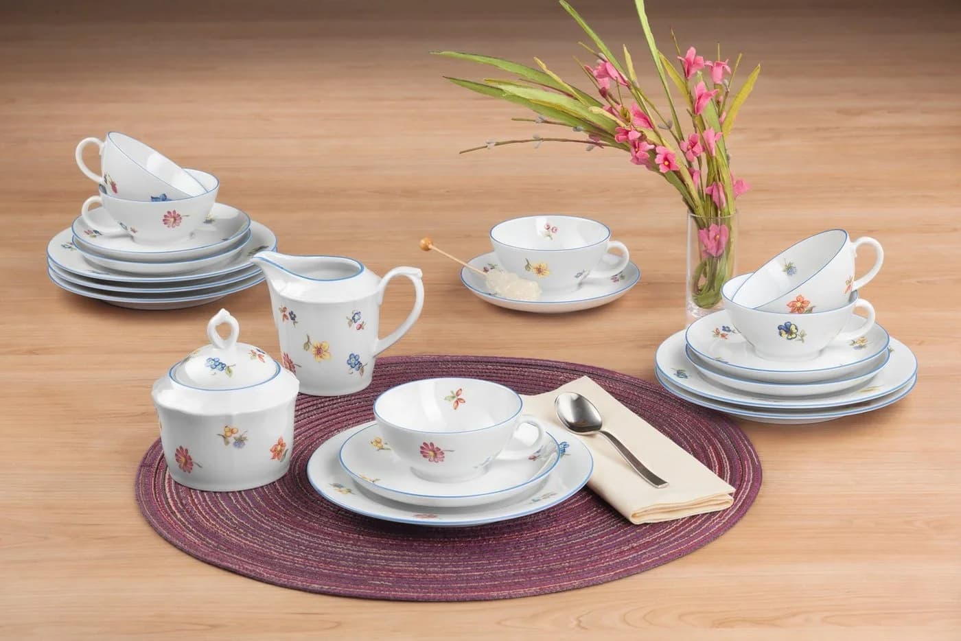 Seltmann Weiden Kaffeeservice 18-tlg. Sonate Porzellan Bunt/Blau