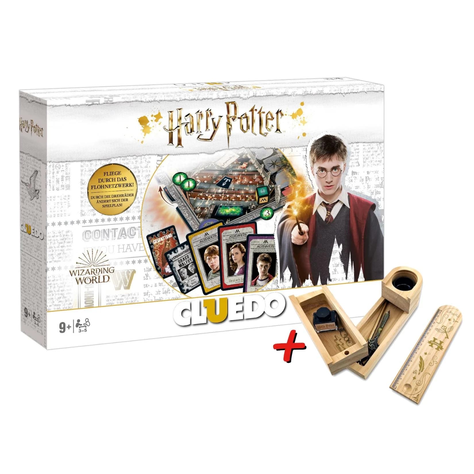 Winning Moves Cluedo Harry Potter Brettspiel mit Holz-Schreibset