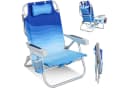 HOMECALL Klappstuhl Strandstuhl Leicht mit Kühltasche - Blau Bild 3