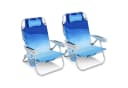 HOMECALL Klappstuhl Strandstuhl Leicht 2 St. Blau Aluminium Bild 3