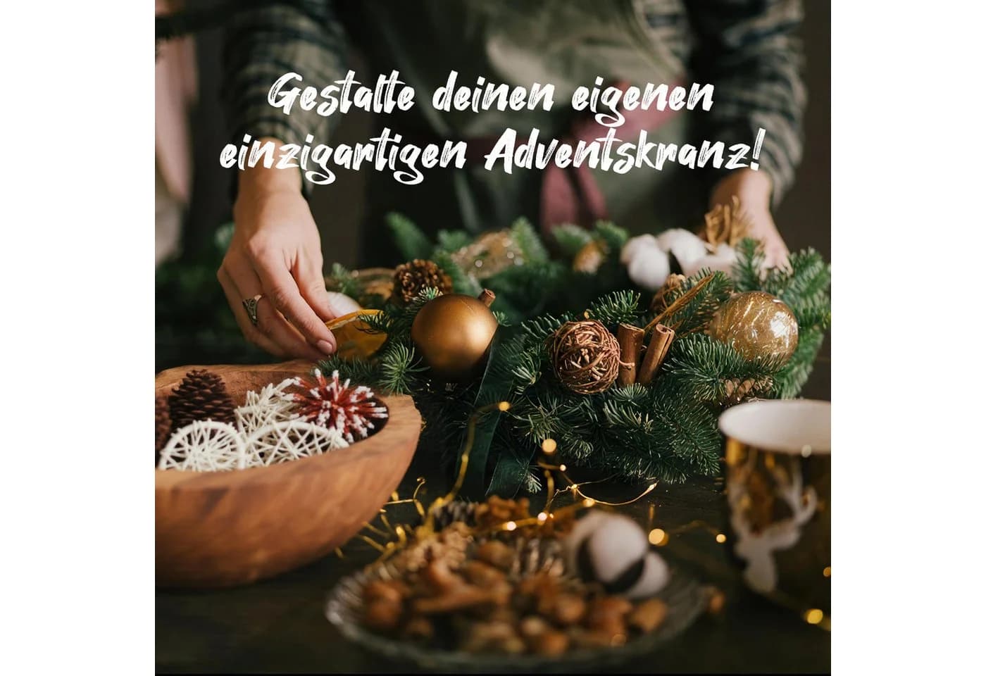 HOMECALL Dekoschale Adventskranz Teakholz Nachhaltig - Bild 3
