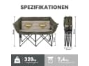 HOMECALL Campingstuhl 2-Sitzer Faltbar Marineblau Grau Bild 1