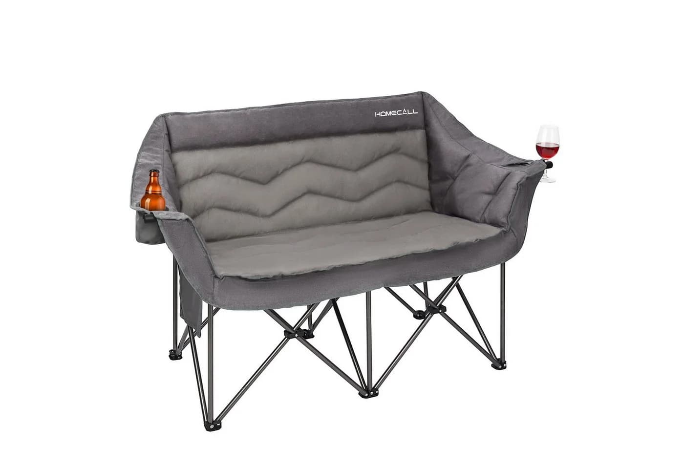 HOMECALL Campingstuhl 2-Sitzer Grau Faltbar - Bild 2
