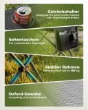 HOMECALL Campingstuhl Hochlehner Grau mit Lendenwirbelstütze Bild 3