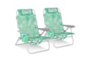 HOMECALL Klappstuhl Strandstuhl 2er Set Aluminium Klappbar Mint Ozean Bild 2