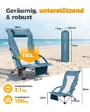 HOMECALL Klappstuhl Strandliegestuhl Blau 600D Polyester klappbar Bild 1