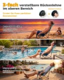 HOMECALL Klappstuhl Strandliegestuhl Blau 600D Polyester klappbar Bild 3