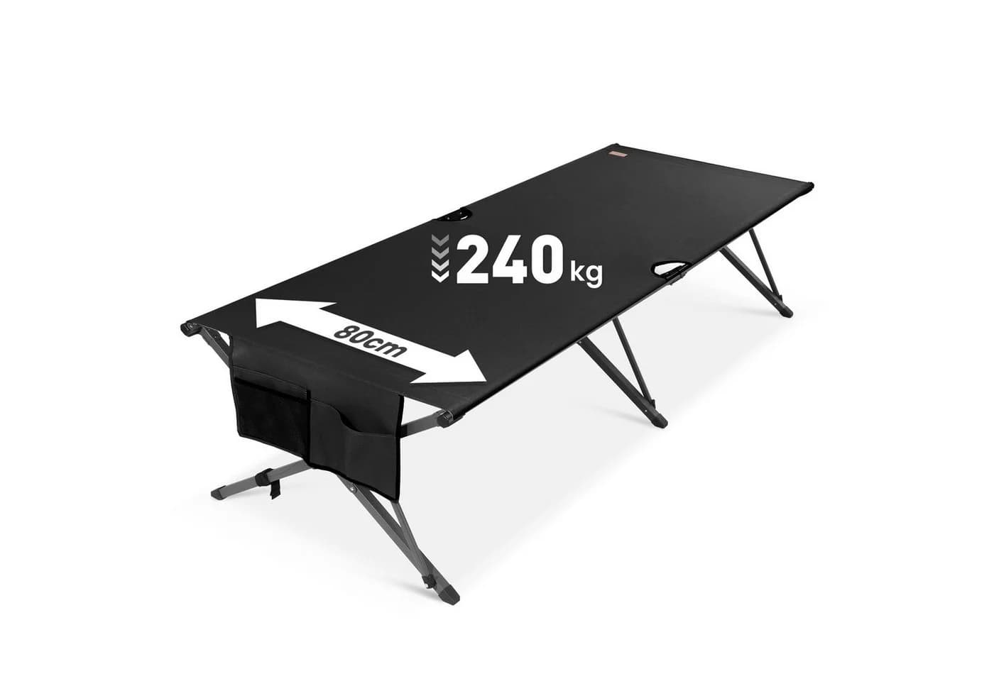 HOMECALL Klappbett Camping 210x80 cm Schwarz 600D Oxford-Gewebe - Bild 2