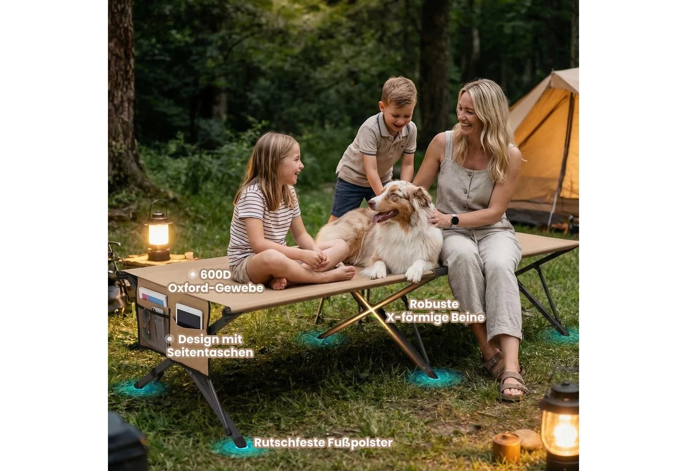 HOMECALL Klappbett Camping Feldbett 210x80 cm 240 kg Oxford-Gewebe - Bild 5