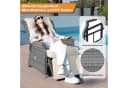 HOMECALL Rattanstuhl Gartensessel Liegestuhl wetterfest beige/grau Bild 1