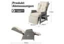 HOMECALL Rattanstuhl Gartensessel Liegestuhl wetterfest beige/grau Bild 4