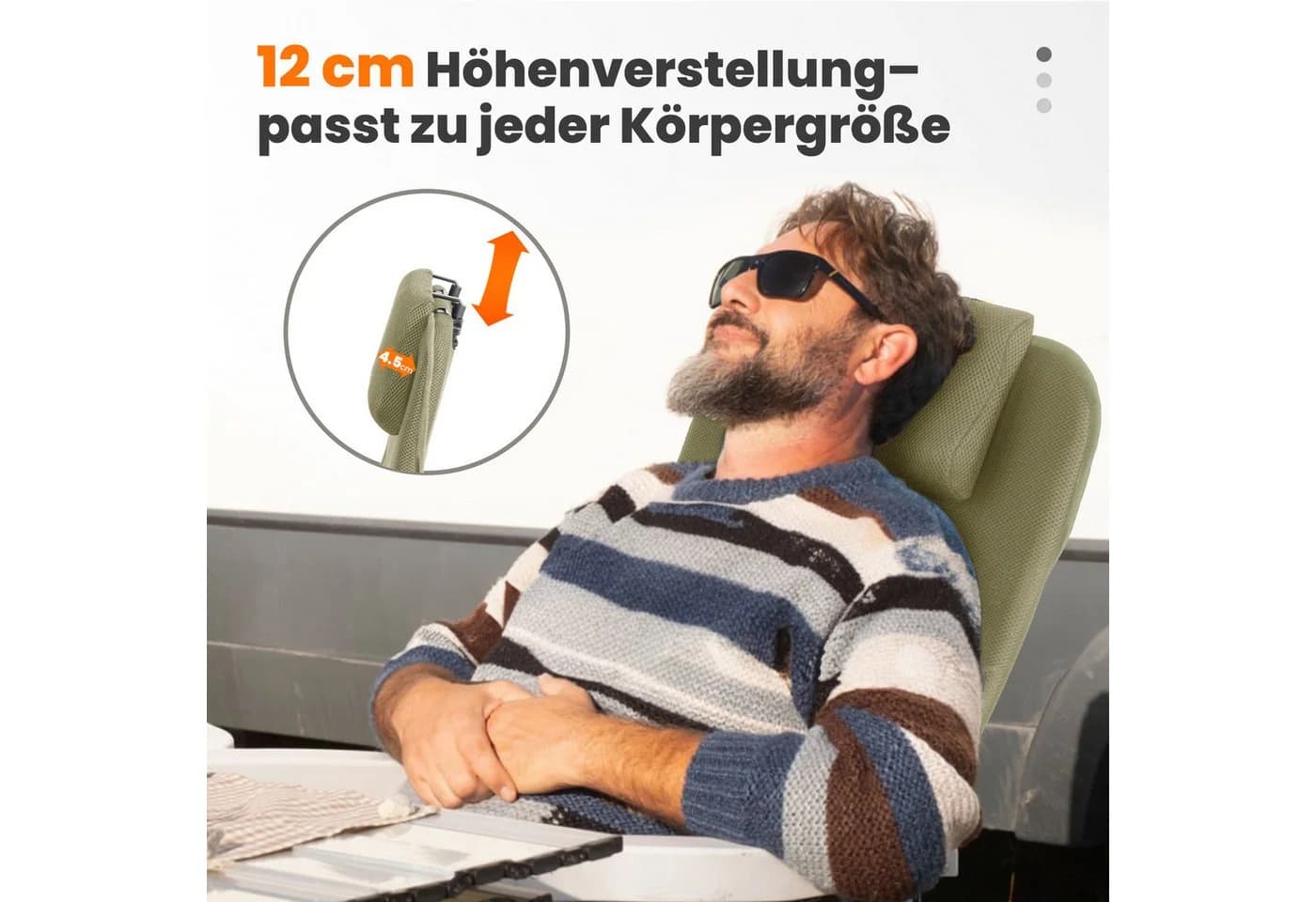 HOMECALL Klappstuhl Hochlehner Grün Gepolstert Faltstuhl mit verstellbarer Lehne - Bild 5